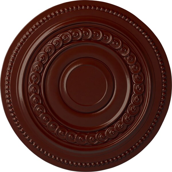 Ekena Millwork Oldham Ceiling Medallion (Fits Canopies up to 8 5/8"), Hnd-Painted Brushed Mahogany, 18"OD x 1 1/4"P CM18OLBMF - main